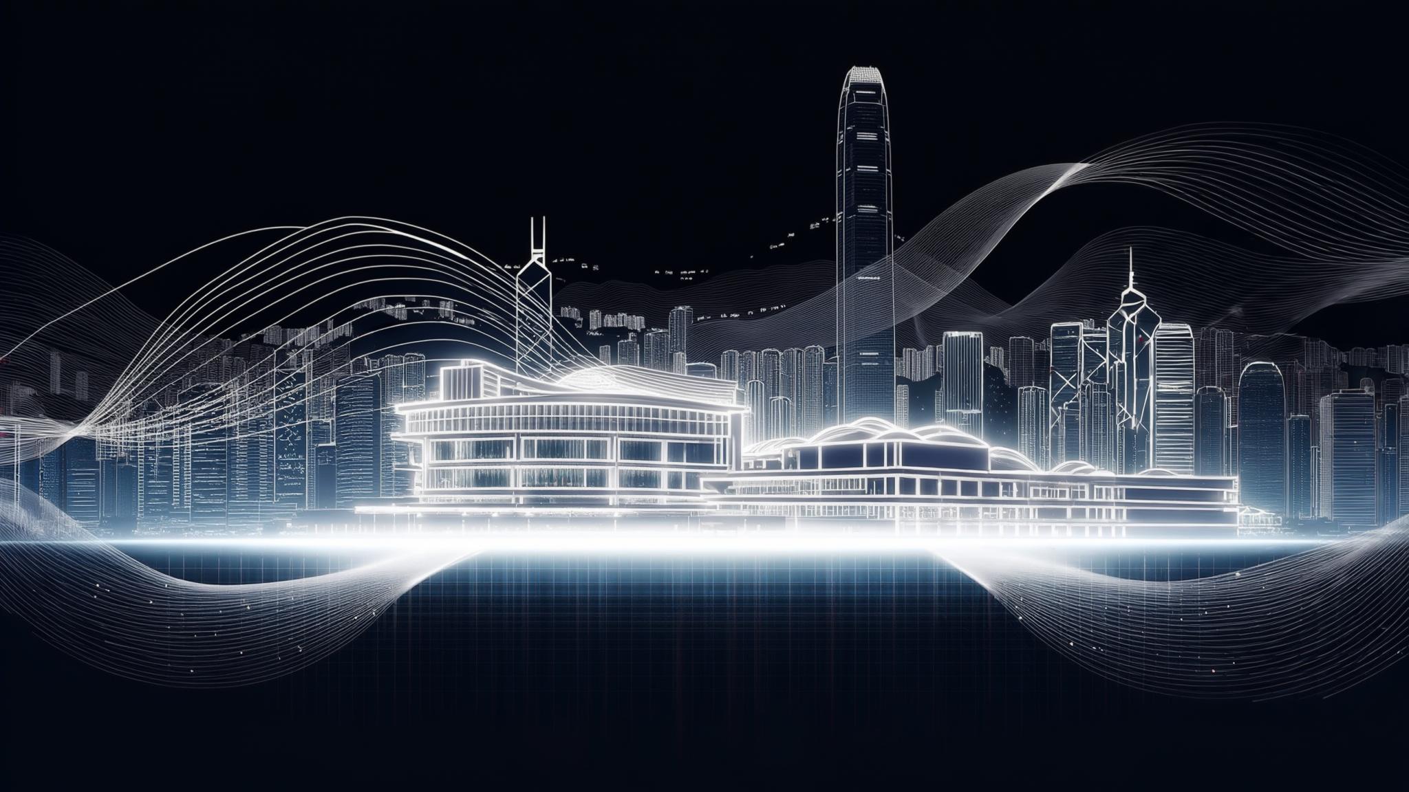 AI Image Generated by Luma Photon: Please combine the Polytechnic University and the landmark building of Hong Kong to generate a white highlight, and the bottom will glow. The lines need sound and hearing.